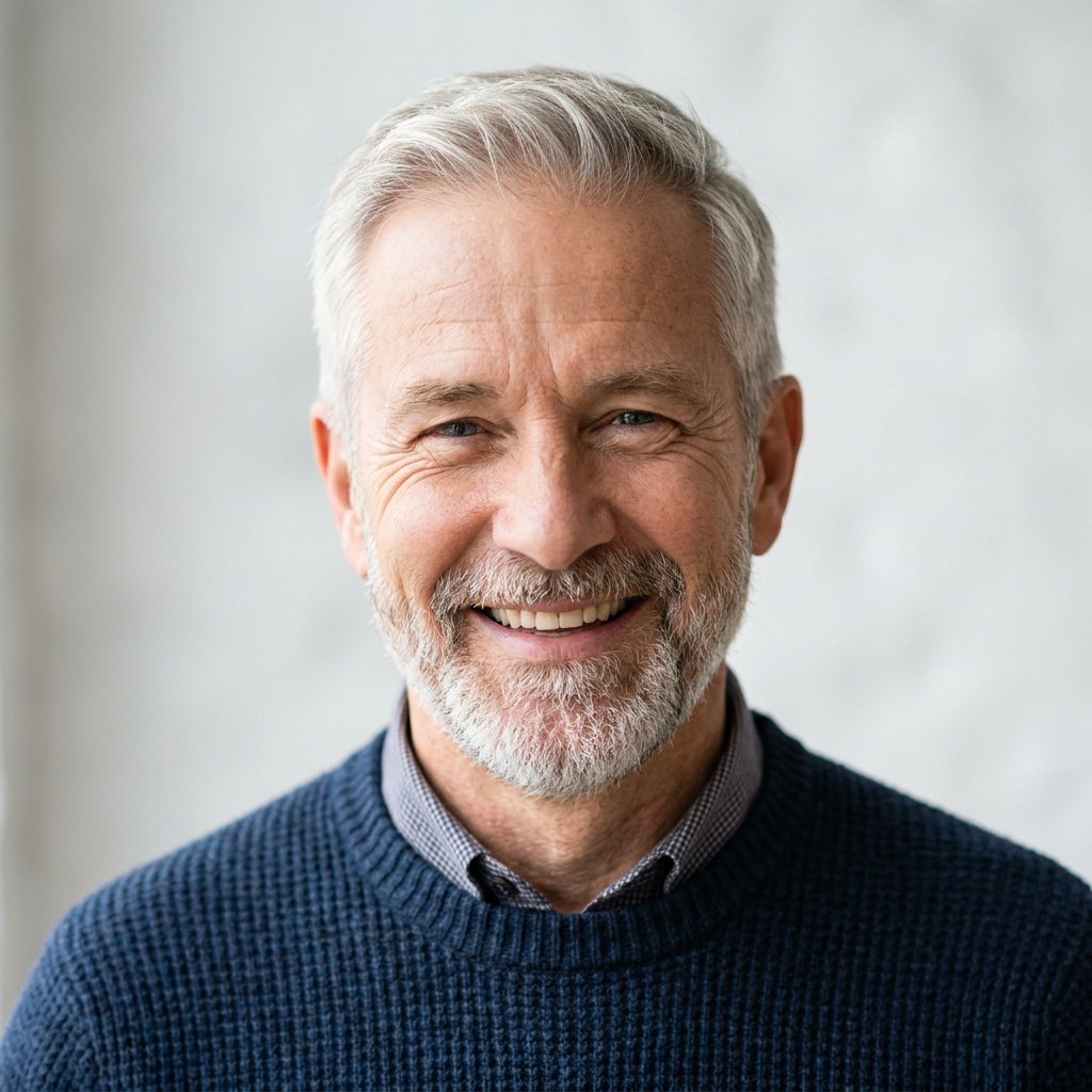 Smiling retiree